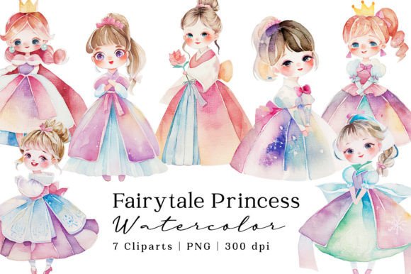 Download Fairytale Princess Watercolor Clipart - Premium Resources