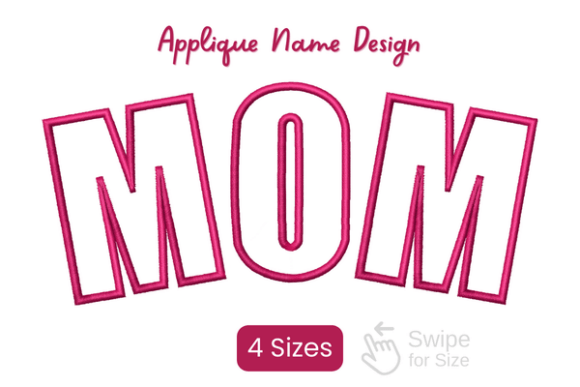 Download Applique Name Design MOM - Premium Resources