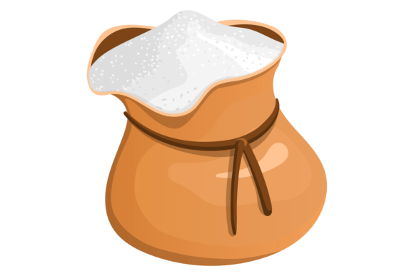 Download Canvas Bag with White Powder. Cartoon Fl - Premium Resources